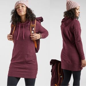 Toad&Co Hibernation Intermosso Hooded Dress Maroon Red Women’s Small
